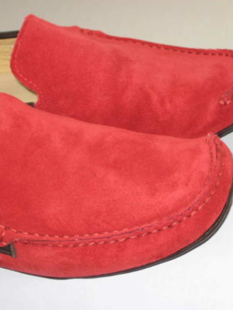Patricia Green Sz 7 Italy Red Suede Driving Mocs Loafers All Leather Excellent — image 8 of 8